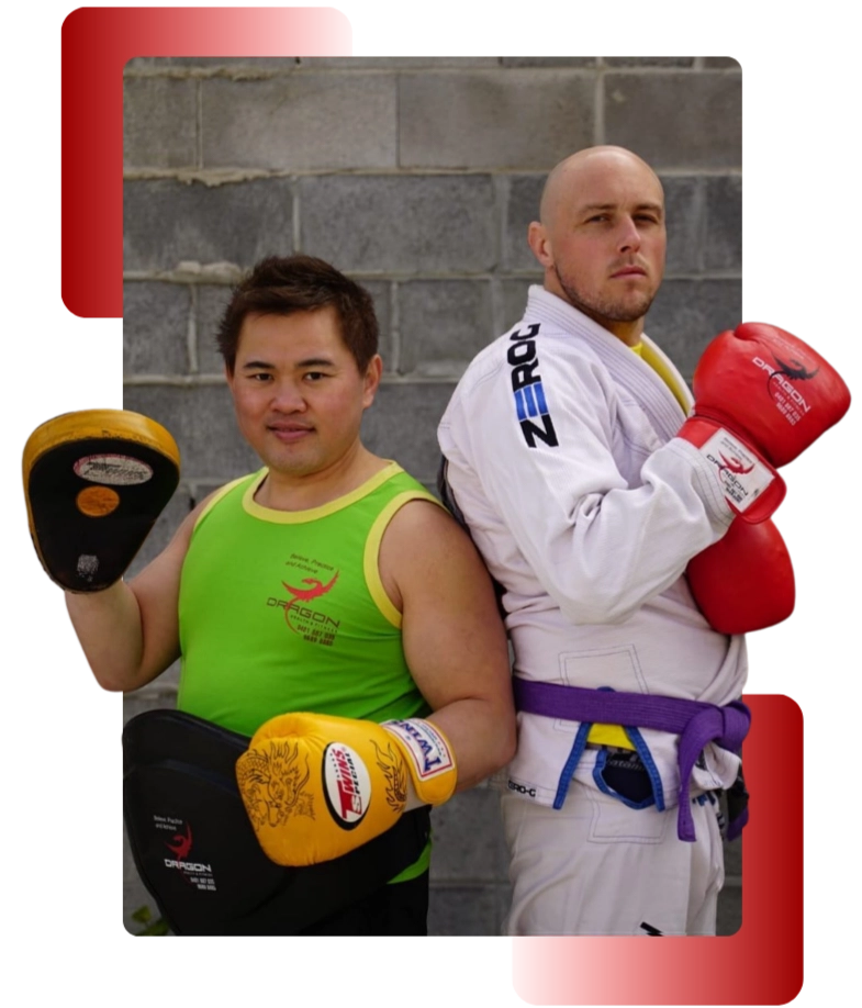 Dragon coaches in boxing gloves